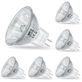 MR11 Light Bulbs, 12V 20W Halogen Light Bulbs 2 Pin, FTD Spotlight Bulb, GU4 Bi-Pin Base, Dimmable, 2700K Warm White, 2 Prong Light Bulb for Landscape, Accent, Track Lights, and Fiber Optics, 6Pcs