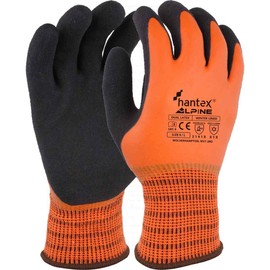 Hantex ALPINE ORANGE Dual Coated Foam Latex Thermal Super Grip Cold Work Gloves (7/Small)