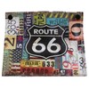 Emartbuy PU Leather Printed Portable Folding Tissue Box Cover Rectangle