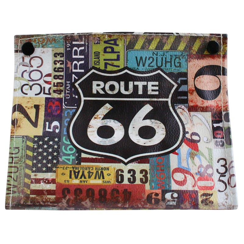 Emartbuy PU Leather Printed Portable Folding Tissue Box Cover Rectangle