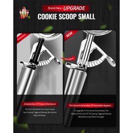 Soobeeke Cookie Scoops for Baking - 2 oz Cookie Dough Scoop, High-Quality Stainless Steel, Ergonomic Handle, Easy Clean, Dishwasher Safe - Perfect Cookie Scoop for Bakers, Chefs & Ice Cream Lovers