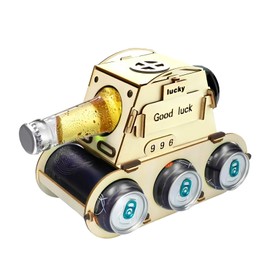 ZIJANG Flaschenträger Holz, Personalisierte Bierträger Holz, Bier Panzer – Lustige Geschenke für Bierliebhaber, DIY Geburtstag Bier Flaschenträger, für Wohnzimmer, Hotel, Bar