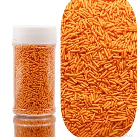 SE Si&Moos Orange Jimmies Sprinkles Edible Orange Sprinkles Soft Jimmies Soft Sprinkles for Topping Ice Cream, Cookies, Cakes, Cupcakes, Dessert Decorating 2.75 OZ