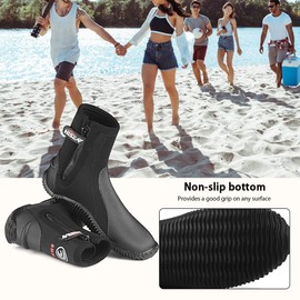 HUIOP 5mm Neoprene Dive Boots Wetsuit Boots with Side Zipper for Men and Women Snorkeling Diving,dive boots