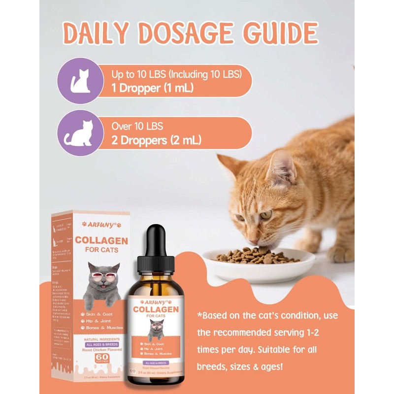 Collagen for Cats - Skin and Coat Supplement - Liquid