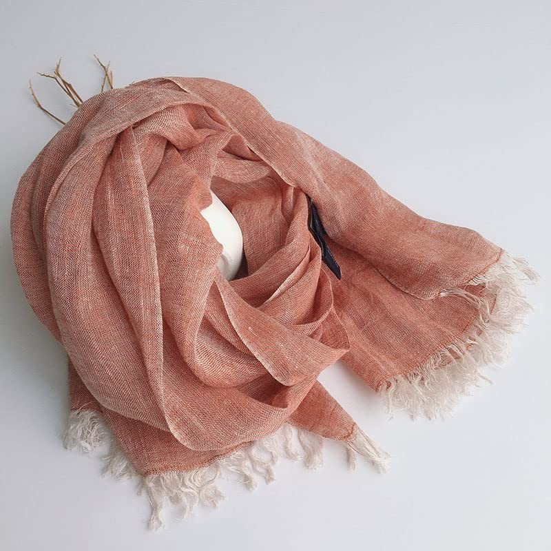 Prettystern Unisex Mottled Plain Long Lightweight Summer Linen Scarf, T87