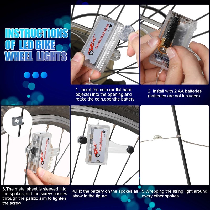 Woanger 3 Pcs LED Bike Lights for Night Riding Bicycle