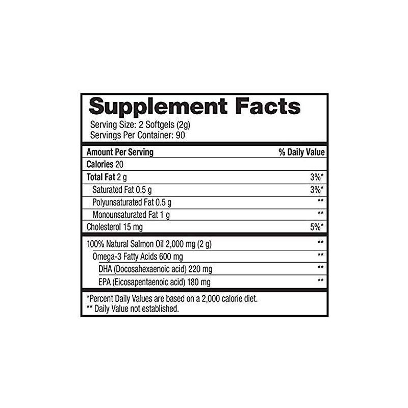 Pure Alaska Omega-3 Wild Alaskan Salmon Oil 1000mg Softgels 180-Count