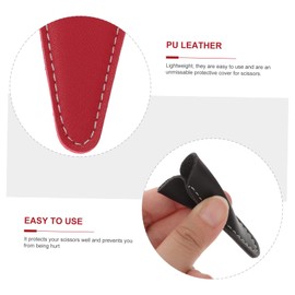 Baluue 1set Leather Scissor Safety Covers Eyebrow Trimming Protective Sleeves Durable Leather Scissor Bags for Safe Storage and Easy Carrying 3pcs