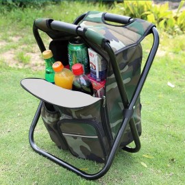 Zology Folding Camping Chair Stool Backpack with Cooler Insulated Picnic Bag, Hiking...
