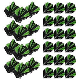 WINMAU Prism Alpha Black & Green Extra Thick Dart Flights - 10 sets per pack (30 dart flights in total)