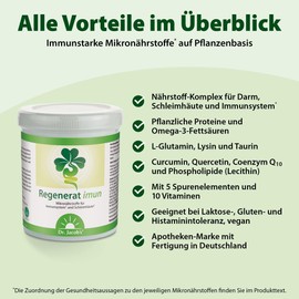 Dr. Jacob's Regenerat imun 320 g tin I for immune system¹ and mucous membranes² I vegan, suitable for gluten, lactose and histamine intolerance I 20 servings