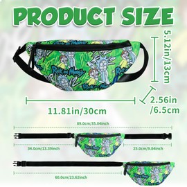 Rick and Morty Fanny Pack, Cartoon Waist Bag with Adjustable Strap