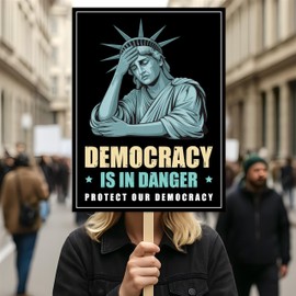 Protect Our Democracy Protest Sign, Anti-Trump Resistance, Political Activist Poster, Rally Sign, Resist Fascism Protest Poster
