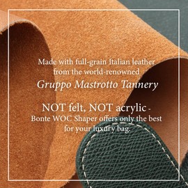 WOC Shaper with Wings, Italian Leather Base Shaper, Saver and Insert for Wallet on Chain Bags, Full Grain Italian Leather (Beige)