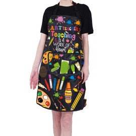 PXTIDY Art Teacher Apron Teacher Lesson is a Work of the Heart Artist Painter Art Teacher Gift Art Teacher Life Waterproof Apron, black