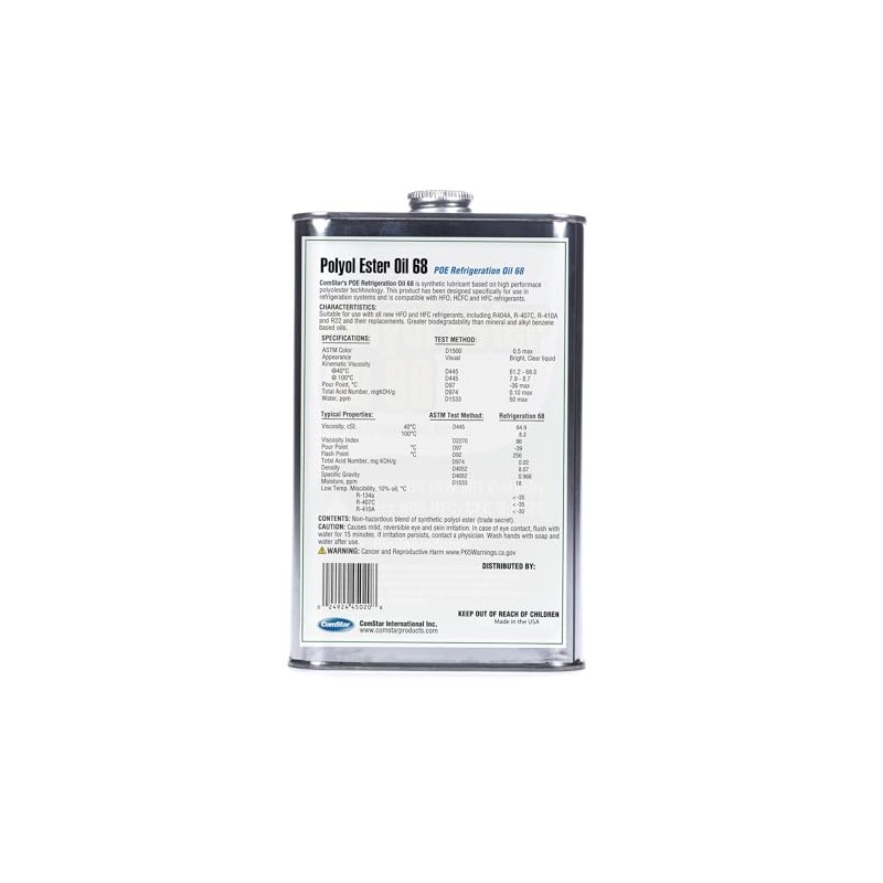 ComStar Polyol Ester Oil 68/300 SUS (POE), High-Performance Refrigeration Oil