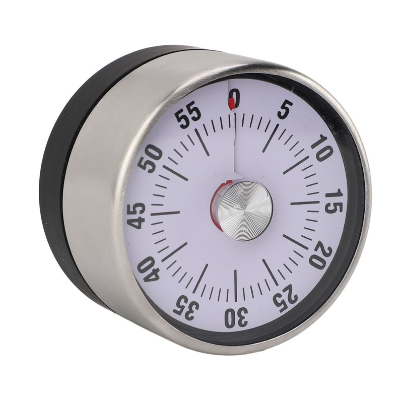 Mechanical Countdown Timer 60 Minute Magnetic Stainless Steel Visual Kitchen