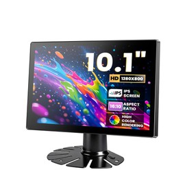 Prystivue 10.1 Inch Mini Monitor,1280x800 IPS Small Monitor,100% sRGB Dual Speakers,VAG LCD HDMI AV BNC DVI Port Desktop Display for Industrial PC, RPi, CCTV, Gaming, & Home Surveillance (101PI-E)