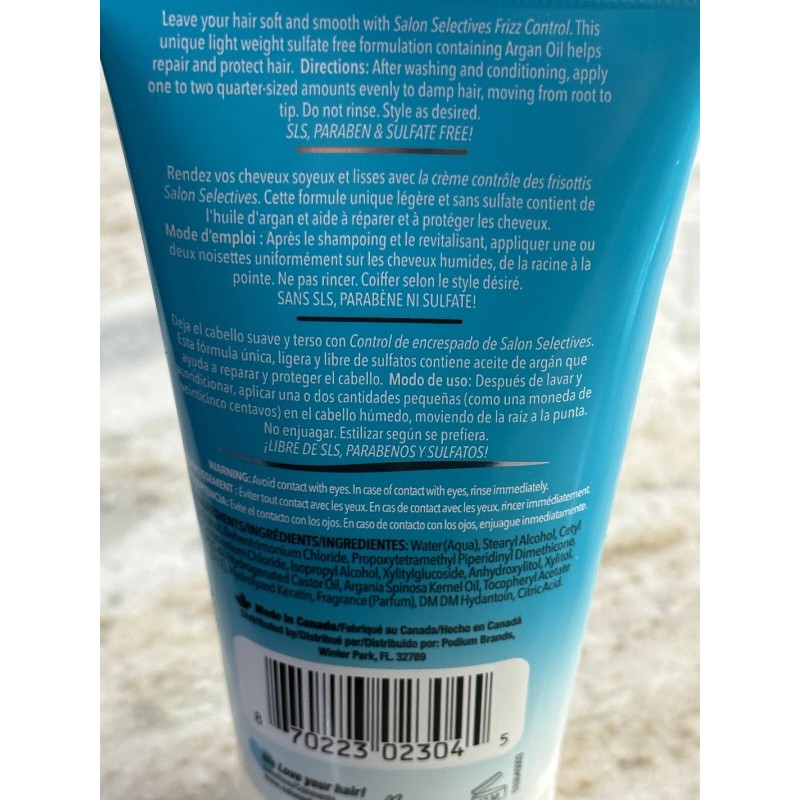 SALON SELECTIVES FRIZZ CONTROL Leave-In ARGAN OIL Smooth+Protect Hair-SHIP N