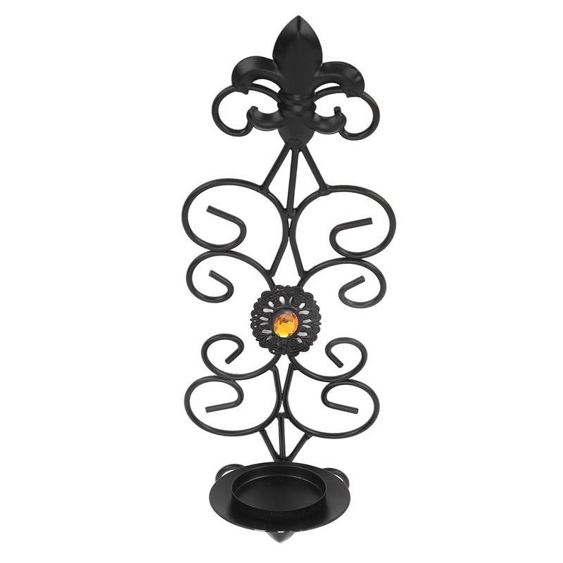 Wall Candle Holders Retro Diamond Encrusted Candlestick for Living Room