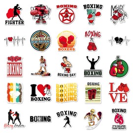 50 Packs Boxing Stickers Water Bottles Laptop Phone Motorcycle Computer Guitar Skateboard Hydroflasks Boxing Vinyl Sticker Waterproof Aesthetic Trendy Decals for Teens Girls Adults