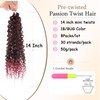 XGY Hair 14 Inch Yanky Twist Crochet Hair Ombre Burgundy