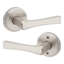 Weiser Katella Satin Nickel Door Handle, Reversible Passage Lever, Interior Door Handles for Hall and Closet Door, Non-locking Hall/Closet Door Handles, Transitional Home Décor