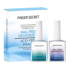 Finger Secret X-Strength Nail Dehydrator and Primer - 18ml Professional Prep for Acrylic Kits & UV Gels, Mild Created Enhance Adhesion, Anti-Lifting Nail Primer Solution