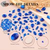 2680Pcs Royal Blue Glass Nail Rhinestones 120Pcs Multi Shapes Flatback