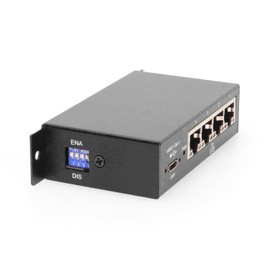 Coolgear 4-Port Gigabit Ethernet to USB-C Adapter - Energy Efficient, Mountable, and Industrial Grade with Independent Port Control