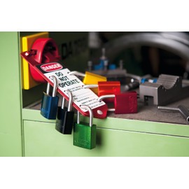 ABUS padlock 72/40HB40 with high shackle - lightweight titanium material with high corrosion protection - including 2 keys - security level 6 - red