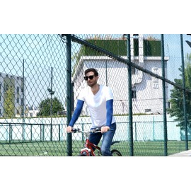 HOPESHINE-Men's Arm Cooling Sleeves Upf 50+ Uv Protection Cycling Outdoor Sports 5 Pairs Xxl Xxxxl 5 Pairs Black + Army Green + Navy Blue+ Dark Blue + Sliver Grey