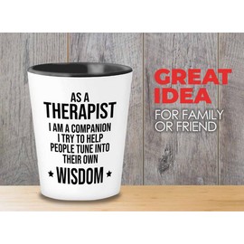 Flairy Land Therapist Shot Glass 1.5oz - Therapist companion - Physical Therapy Psychologist Counselor Psychiatrist Graduation Adult Women Massagist Traveler