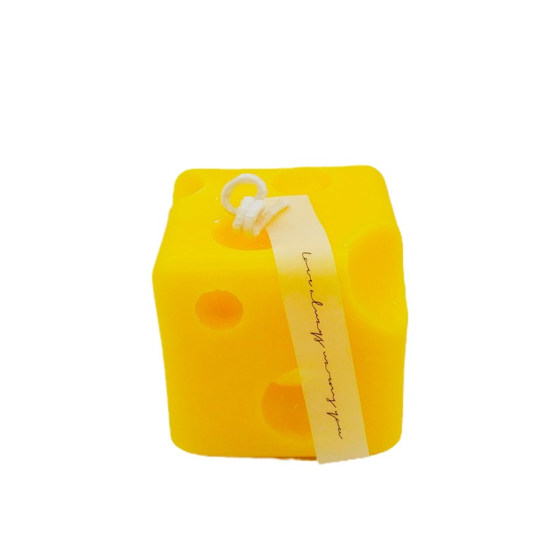 Cheese Shaped Candle, 2 Pack Novelty Swiss Cheese Scented Candles,