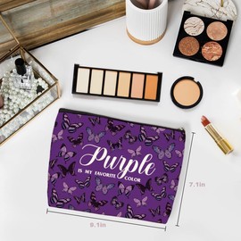 Wenboco Purple Gifts for Women Purple Accessories Purples Lover Gift Makeup Bag, Inspirational Birthday Christmas Gifts for Women Her Female Mother Sister Friends Travel Toiletries Bag