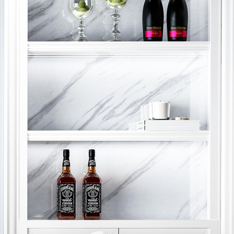 Livelynine 24 x197 Wide White Marble Contact Paper Peel and