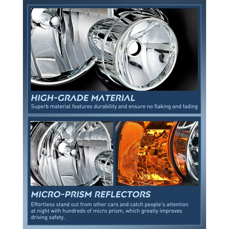 Nilight Headlight Assembly Compatible with 2003 2004 2005 2006 Ford