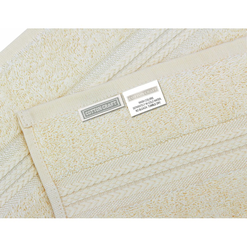 COTTON CRAFT Ultra Soft 12 Pack Wash Cloths 12x12 Ivory
