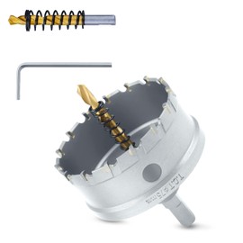 Luomorgo 3" 75mm TCT Carbide Hole Saw Tungsten Carbide Tipped Hole Cutter with 2 Pcs Titanium-Plated Pilot Drill Bit for Metal Iron Steel Wood Plastic