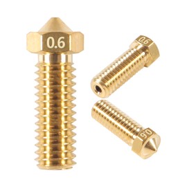 AEDIKO 20pcs V6 Volcano Nozzle Brass Extra Extruder Nozzles 0.6mm for 3D Printer M6 1.75mm Filament