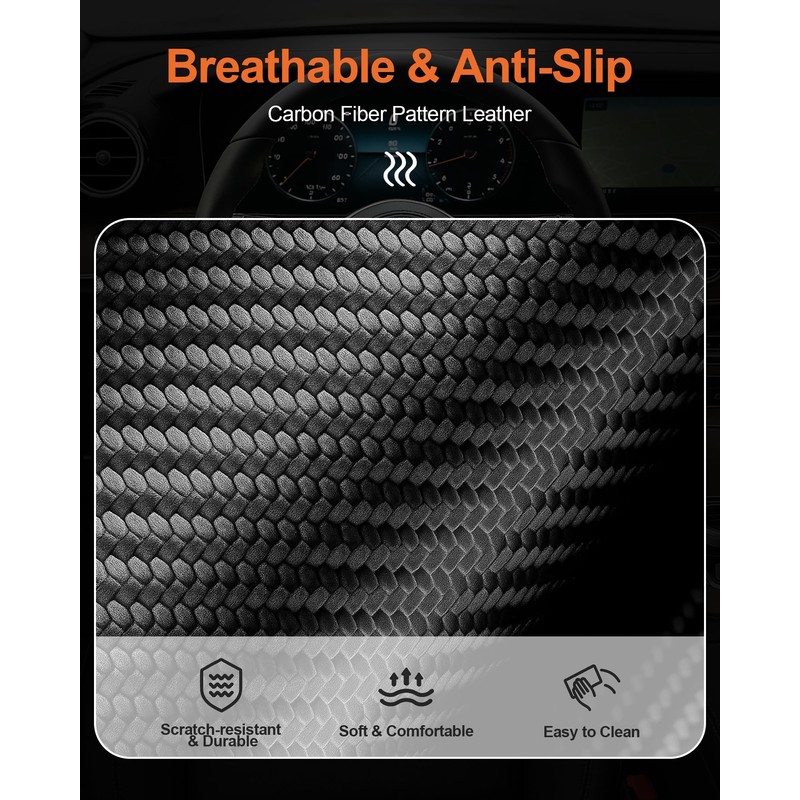 West Llama Flat Bottom Car Steering Wheel Cover,D-Shaped Carbon Fiber