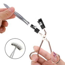 INDKOPVA Aplicador de pestañas magnéticas, clip magnético para pestañas postizas, fácil de aplicar rizador de pestañas magnético con pinzas para cejas