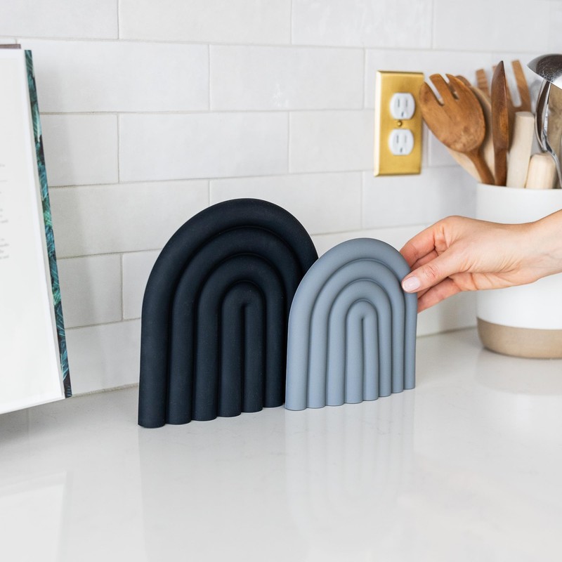 Just Simplicity - Premium Silicone Trivet Set, Freestanding Bendable Design,