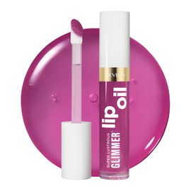REVLON Super Lustrous Glimmer Lip Oil, Moisturizing Tinted Lip Makeup, Shiny Finish, Made with Nourishing Oils & Antioxidants, 006 Plum Pop, 0.13 fl oz
