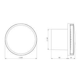 EUROPLAST Diameter 150mm Bathroom Extractor Fan with Timer and Humidistat Round - 6 inch Extractor Fan Bathroom Humidity Sensor with a Front Panel - White Ceiling and Wall Mounted Fan