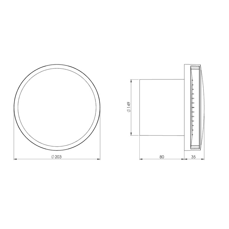 EUROPLAST Diameter 150mm Bathroom Extractor Fan with Timer and Humidistat