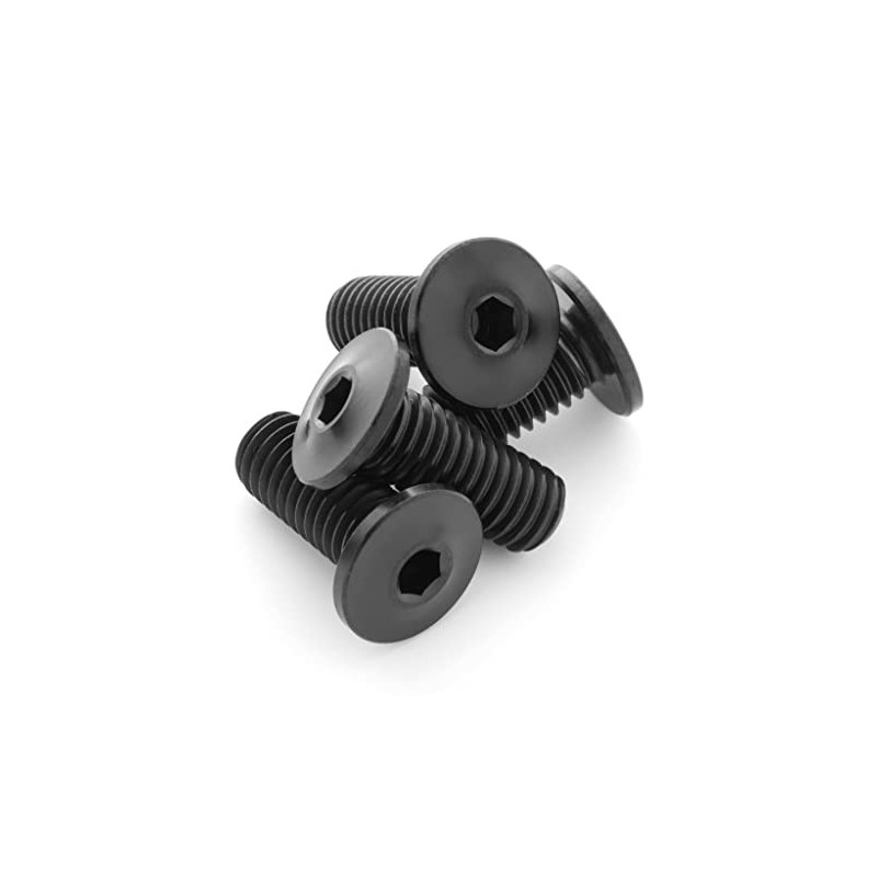 Terske Ultra-Low Profile Superlight Black Titanium Bottle Cage Bolts: 8-Pack