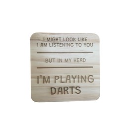 Ashton and Finch Funny Darts Coaster Laser Engraved Gift Wooden