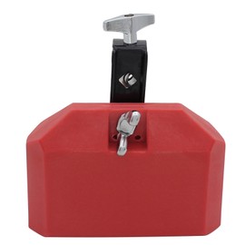 SEAFRONT Percussion Cowbell for Drums, Adjustable Holder, Plastic Cowbell Drums, Musical Percussion Block, Latin Drum Instrument (Red)